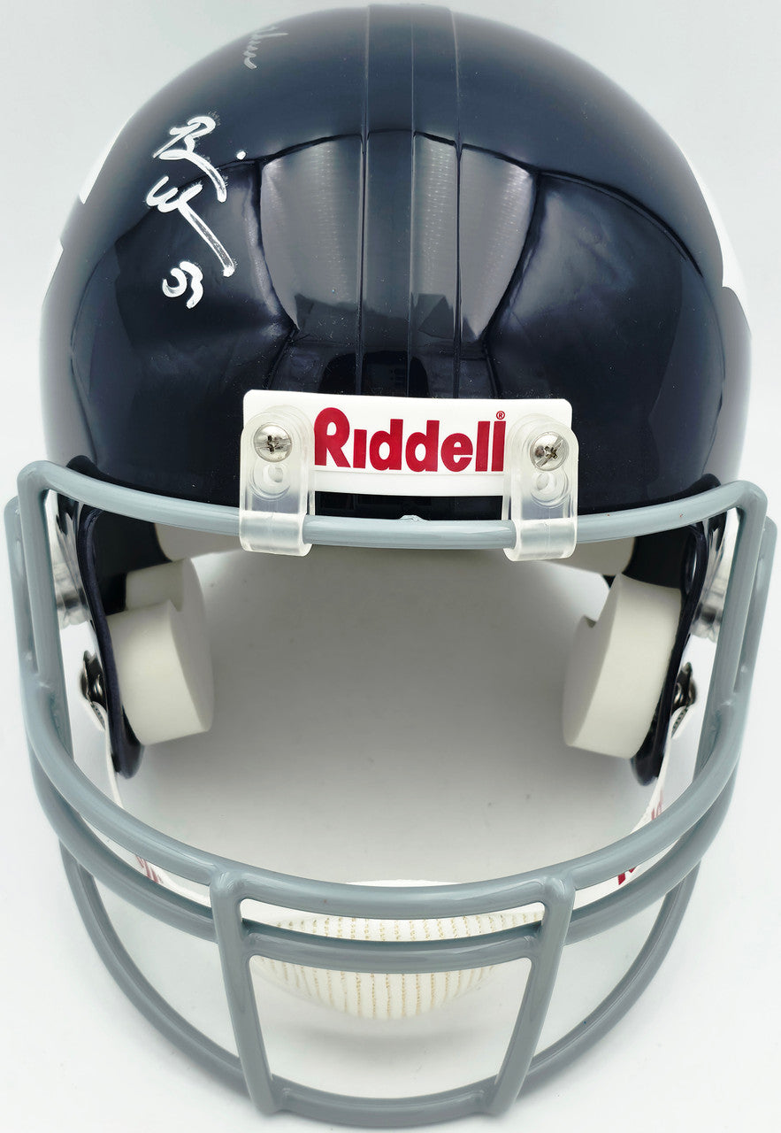 Dick Butkus, Mike Singletary and Brian Urlacher Autographed Chicago Bears Blue Full Size Speed Replica Helmet Beckett BAS Stock #261938