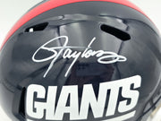 Lawrence Taylor Autographed New York Giants Blue 1980-99 Throwback Full Size Speed Replica Helmet Beckett BAS Witness Stock #261939