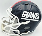 Lawrence Taylor Autographed New York Giants Blue 1980-99 Throwback Full Size Speed Replica Helmet Beckett BAS Witness Stock #261939