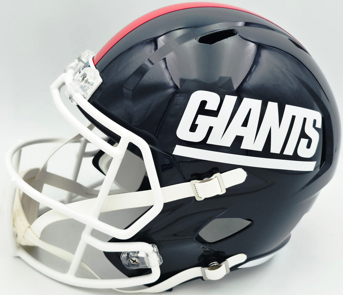 Lawrence Taylor Autographed New York Giants Blue 1980-99 Throwback Full Size Speed Replica Helmet Beckett BAS Witness Stock #261939