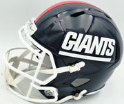 Lawrence Taylor Autographed New York Giants Blue 1981-99 Throwback Full Size Speed Replica Helmet Beckett BAS Witness Stock #261940