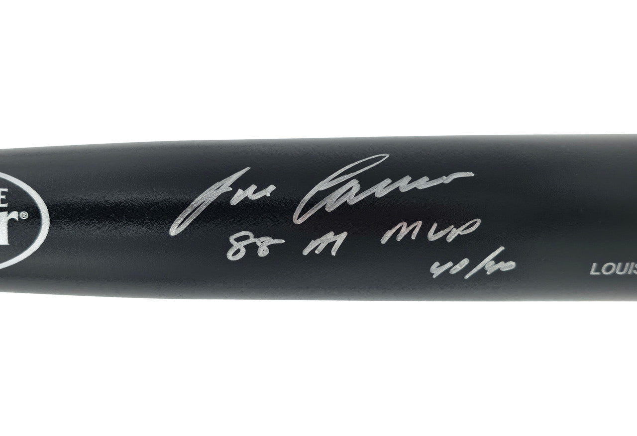 Jose Canseco Autographed Black Louisville Slugger Pro Stock Baseball Bat Oakland A's "88 AL MVP 40/40" Beckett BAS Witness Stock #261880