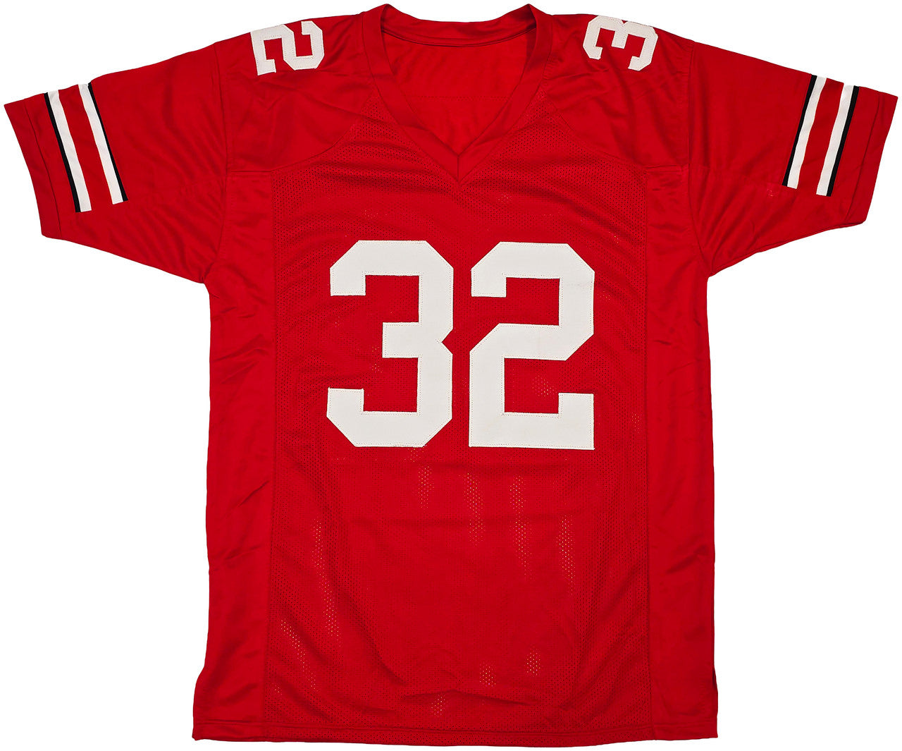 Ohio State Buckeyes TreVeyon Henderson Autographed Red Jersey Beckett BAS Witness Stock #261836