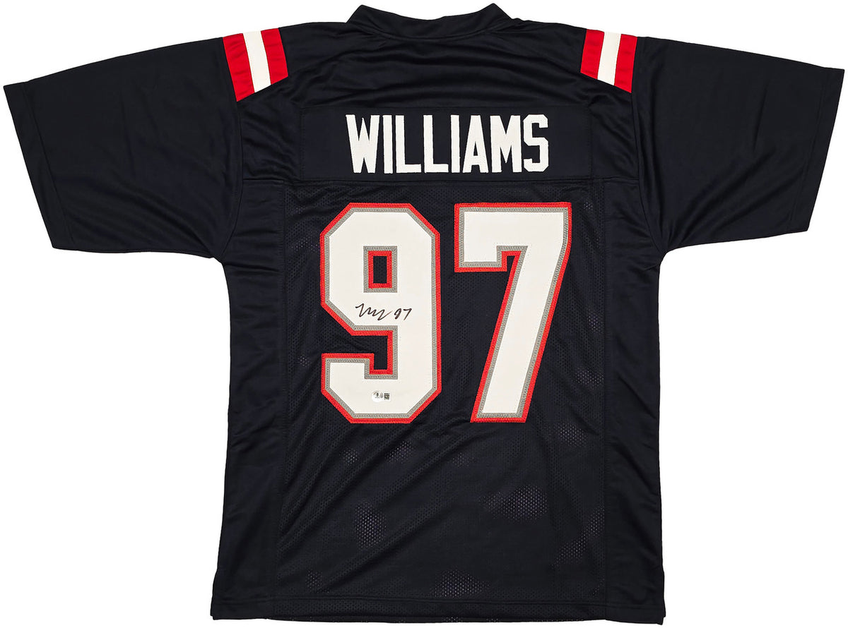New England Patriots Milton Williams Autographed Blue Jersey Beckett BAS Witness Stock #261849