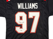 New England Patriots Milton Williams Autographed Blue Jersey Beckett BAS Witness Stock #261849