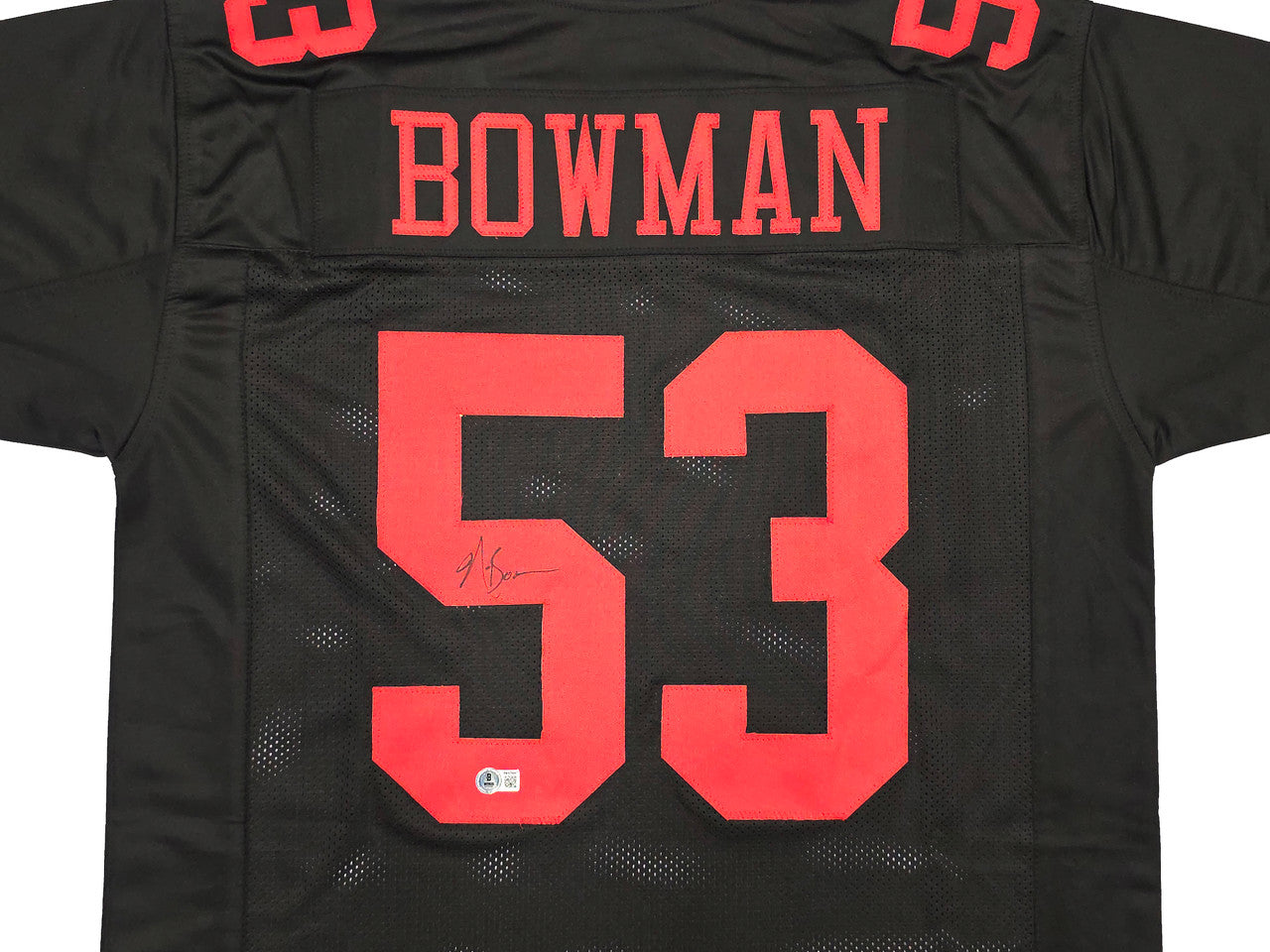 San Francisco 49ers NaVorro Bowman Autographed Black Jersey Beckett BAS Witness Stock #260074