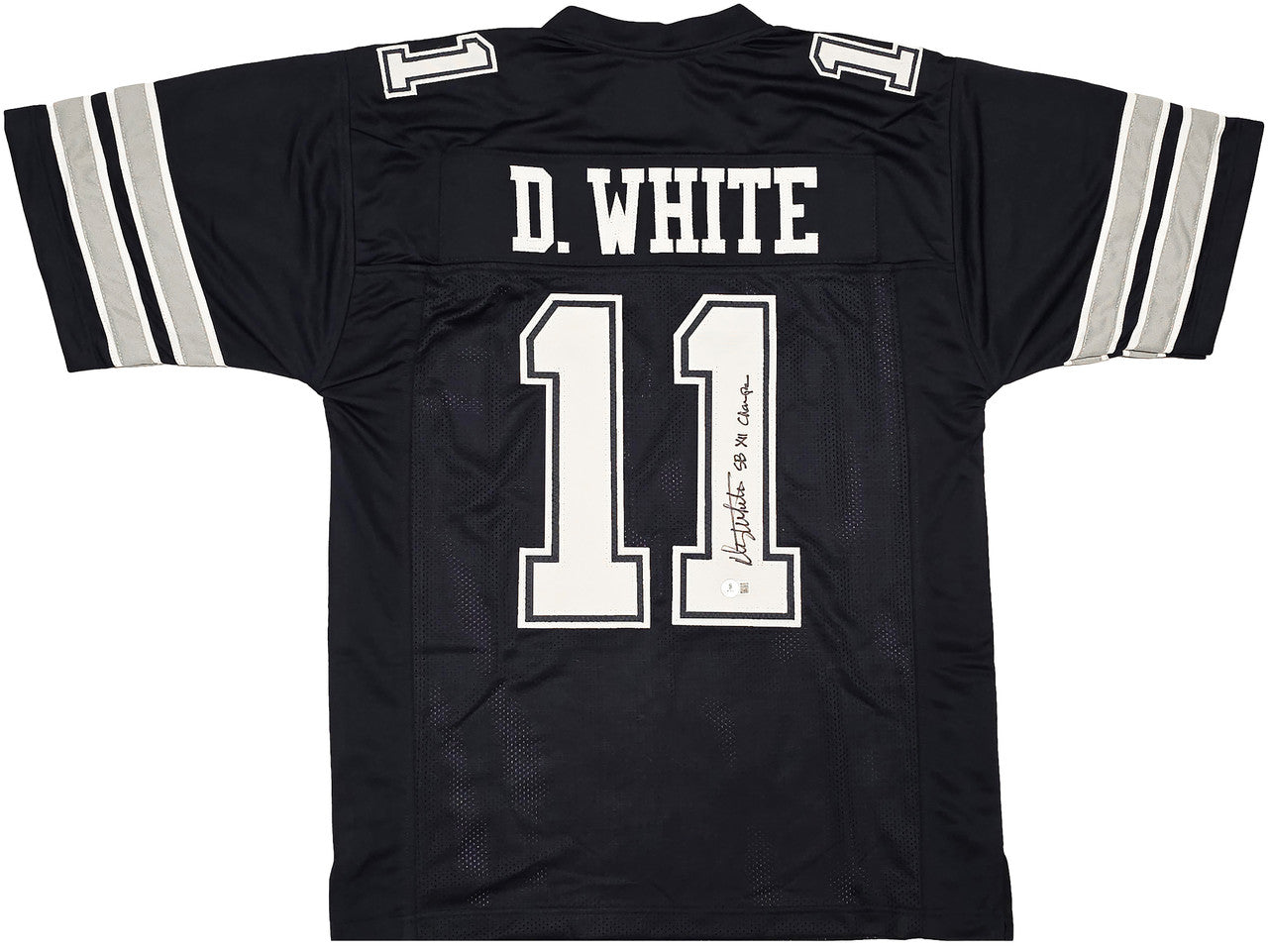 Dallas Cowboys Danny White Autographed Blue Jersey "SB XII Champs" Beckett BAS Witness Stock #260078