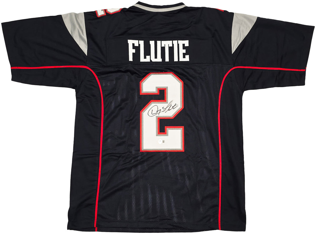 New England Patriots Doug Flutie Autographed Blue Jersey Beckett BAS Witness Stock #260076