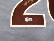 Philadelphia Phillies Mike Schmidt Autographed Light Blue Throwback Nike Jersey Size XL Beckett BAS QR Stock #261405