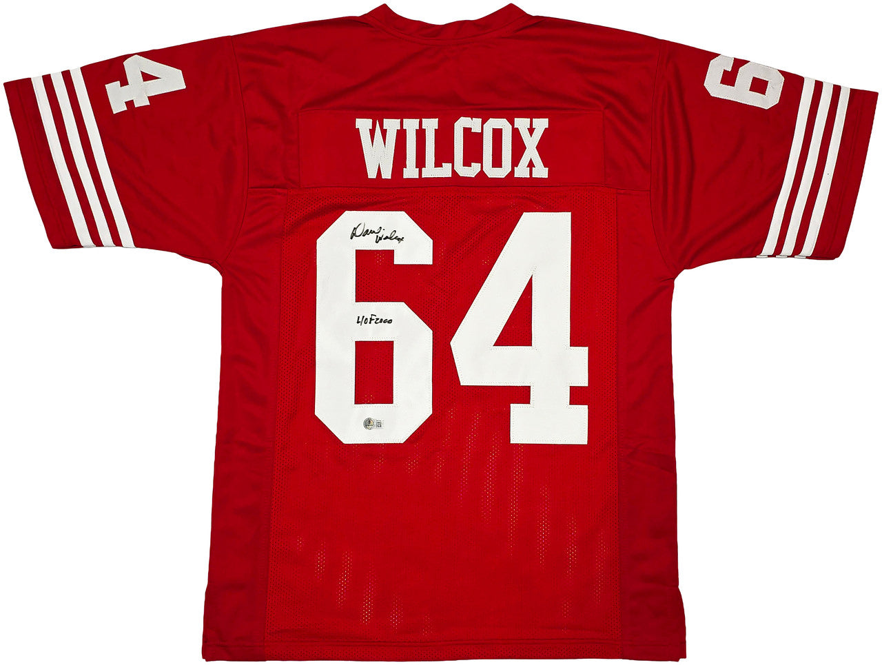 San Francisco 49ers Dave Wilcox Autographed Red Jersey "HOF 2000" Beckett BAS QR Stock #261917