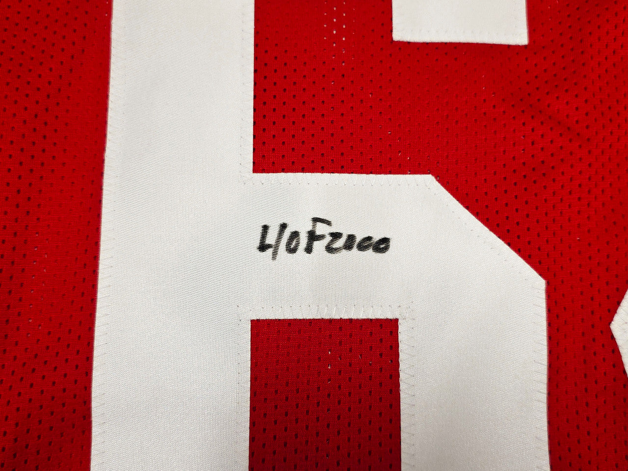 San Francisco 49ers Dave Wilcox Autographed Red Jersey "HOF 2000" Beckett BAS QR Stock #261917