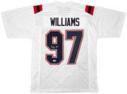 New England Patriots Milton Williams Autographed White Jersey Beckett BAS Witness Stock #261850