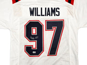 New England Patriots Milton Williams Autographed White Jersey Beckett BAS Witness Stock #261850