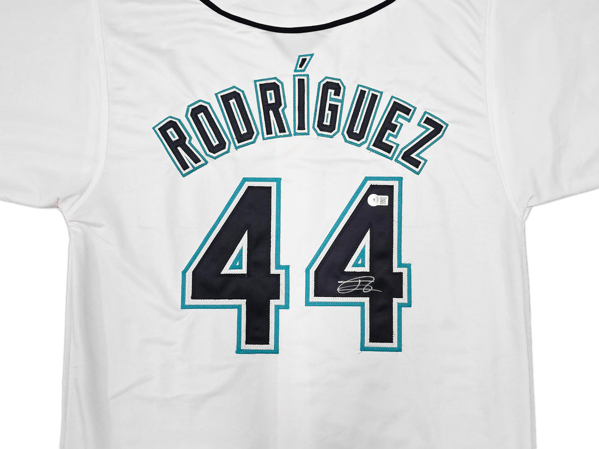 Seattle Mariners Julio Rodriguez Autographed White Jersey Beckett BAS QR Stock #261866