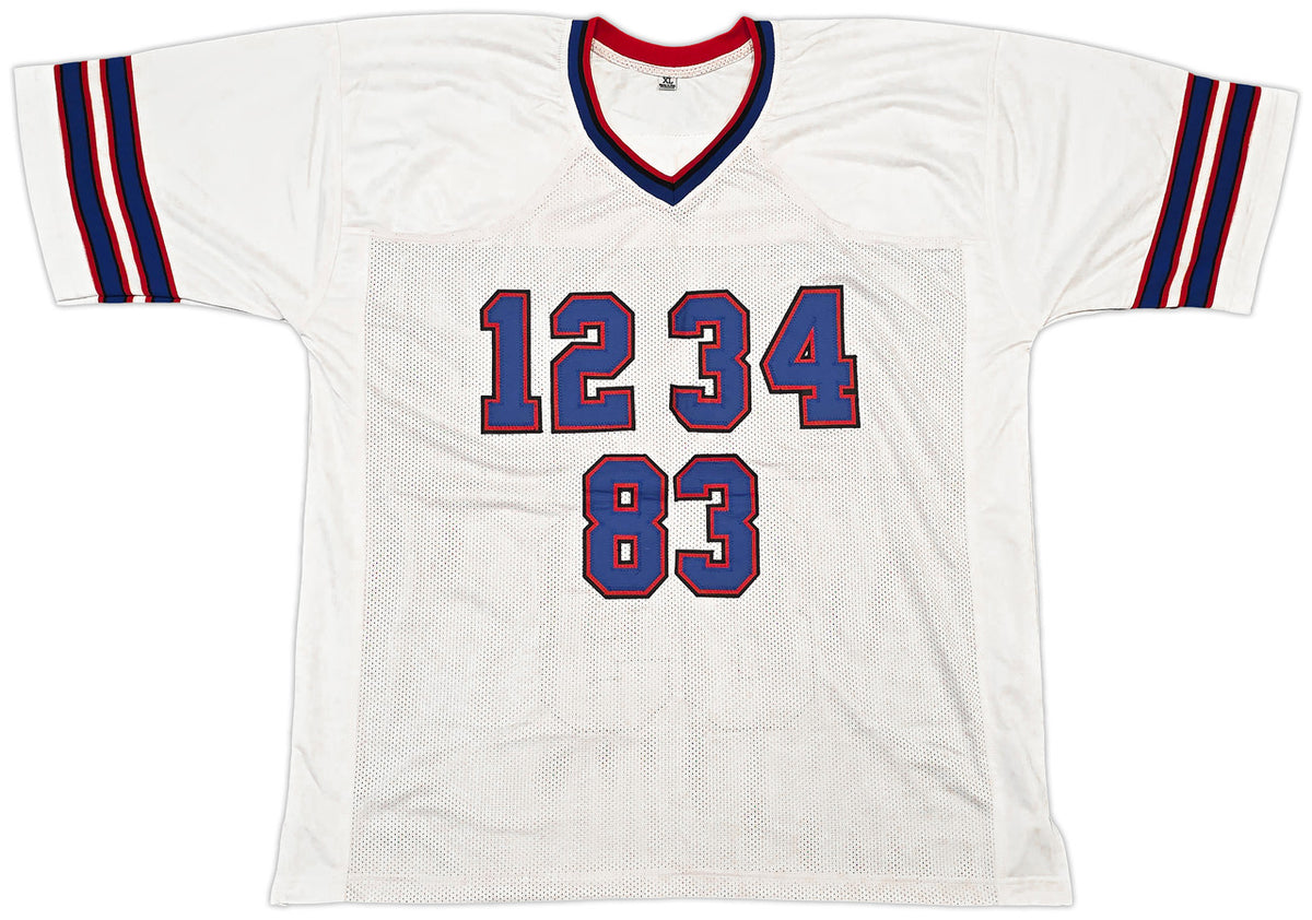 Buffalo Bills Jim Kelly, Thurman Thomas & Andre Reed Autographed White Jersey Beckett BAS Witness Stock #261517