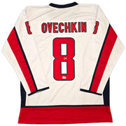 Washington Capitals Alex Ovechkin Autographed White Jersey Beckett BAS QR Stock #261918