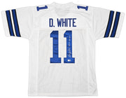Dallas Cowboys Danny White Autographed White Jersey "SB XII Champs" Beckett BAS Witness Stock #261515