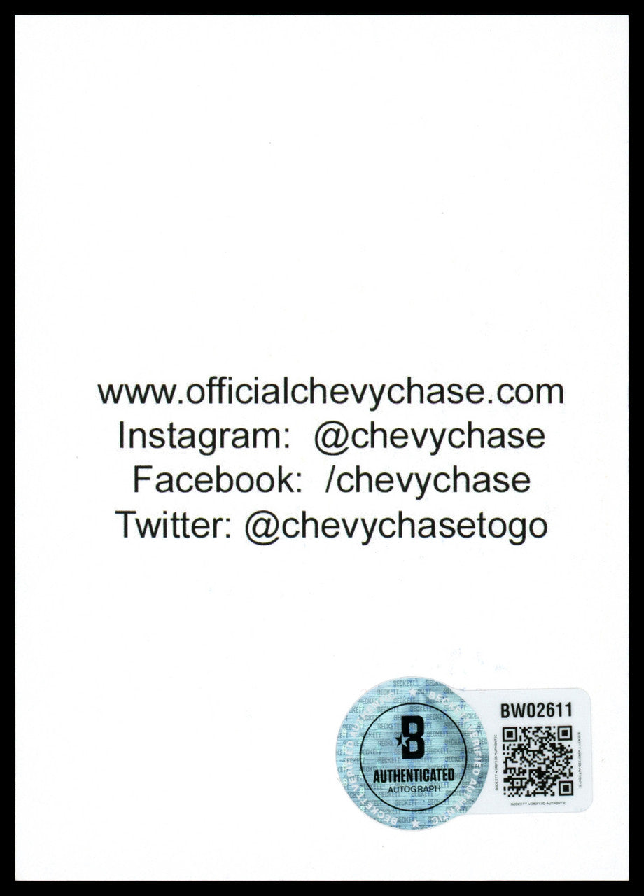 Chevy Chase Autographed Three Amigos Trading Card "Softest Lips in the West" Beckett BAS QR Stock #261951