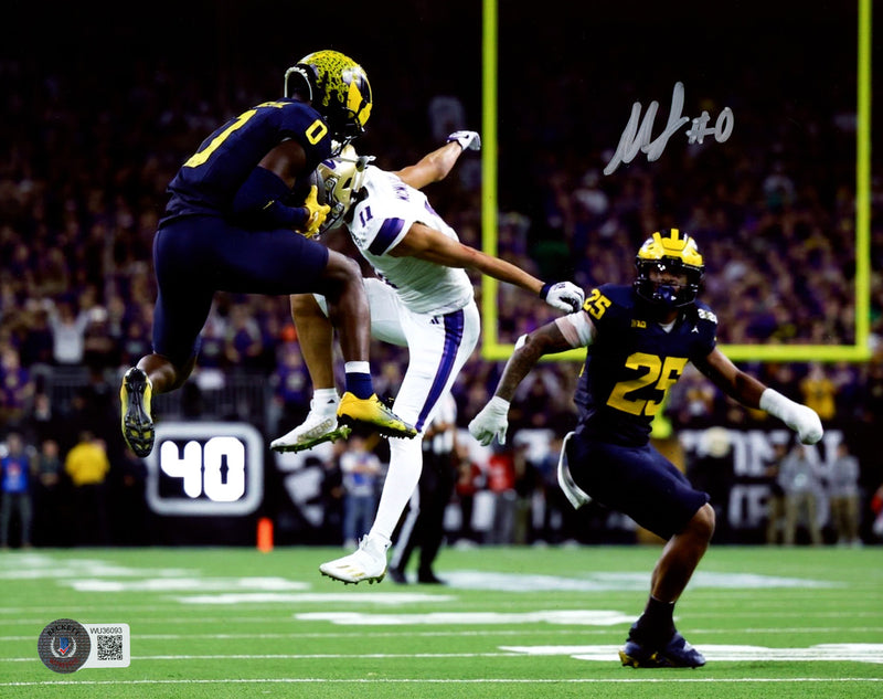 Mike Sainristil Autographed 8x10 Photo Michigan Wolverines Beckett BAS Witness Stock #261969