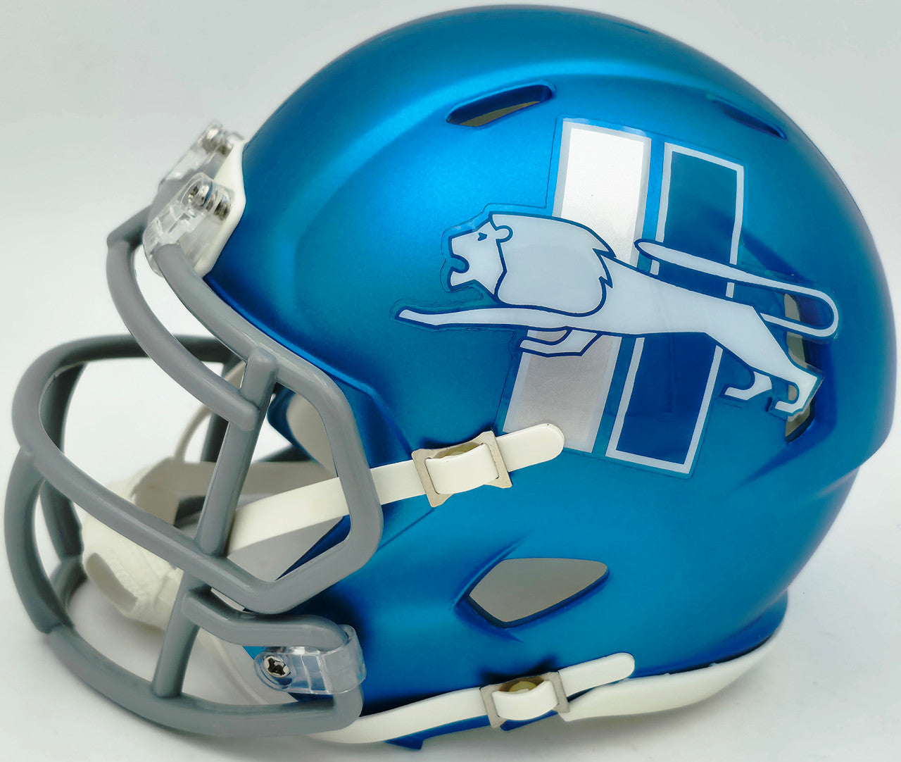 Barry Sanders Autographed Detroit Lions 2023 Alternate Blue Speed Mini Helmet Beckett BAS QR Stock #260181