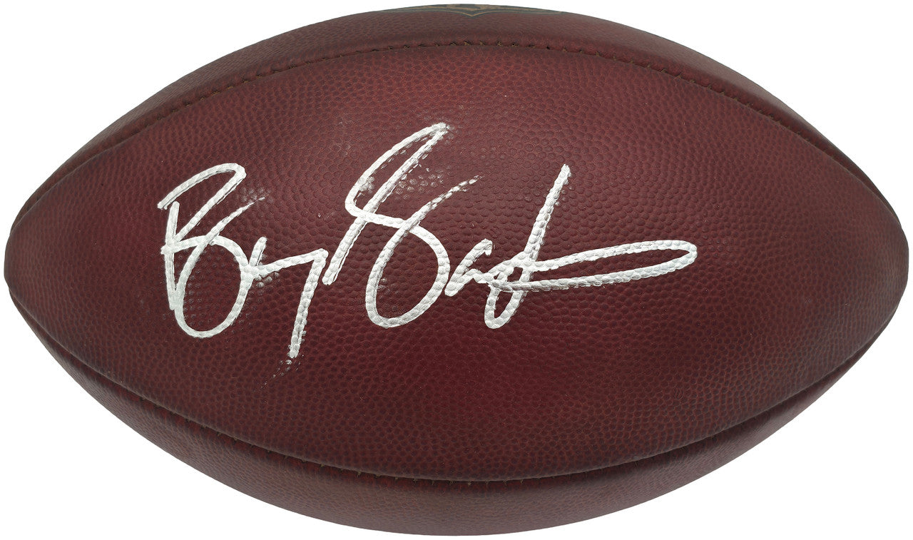 Barry Sanders Autographed Official NFL Leather Game Prepped Football Detroit Lions Beckett BAS QR Stock #260174