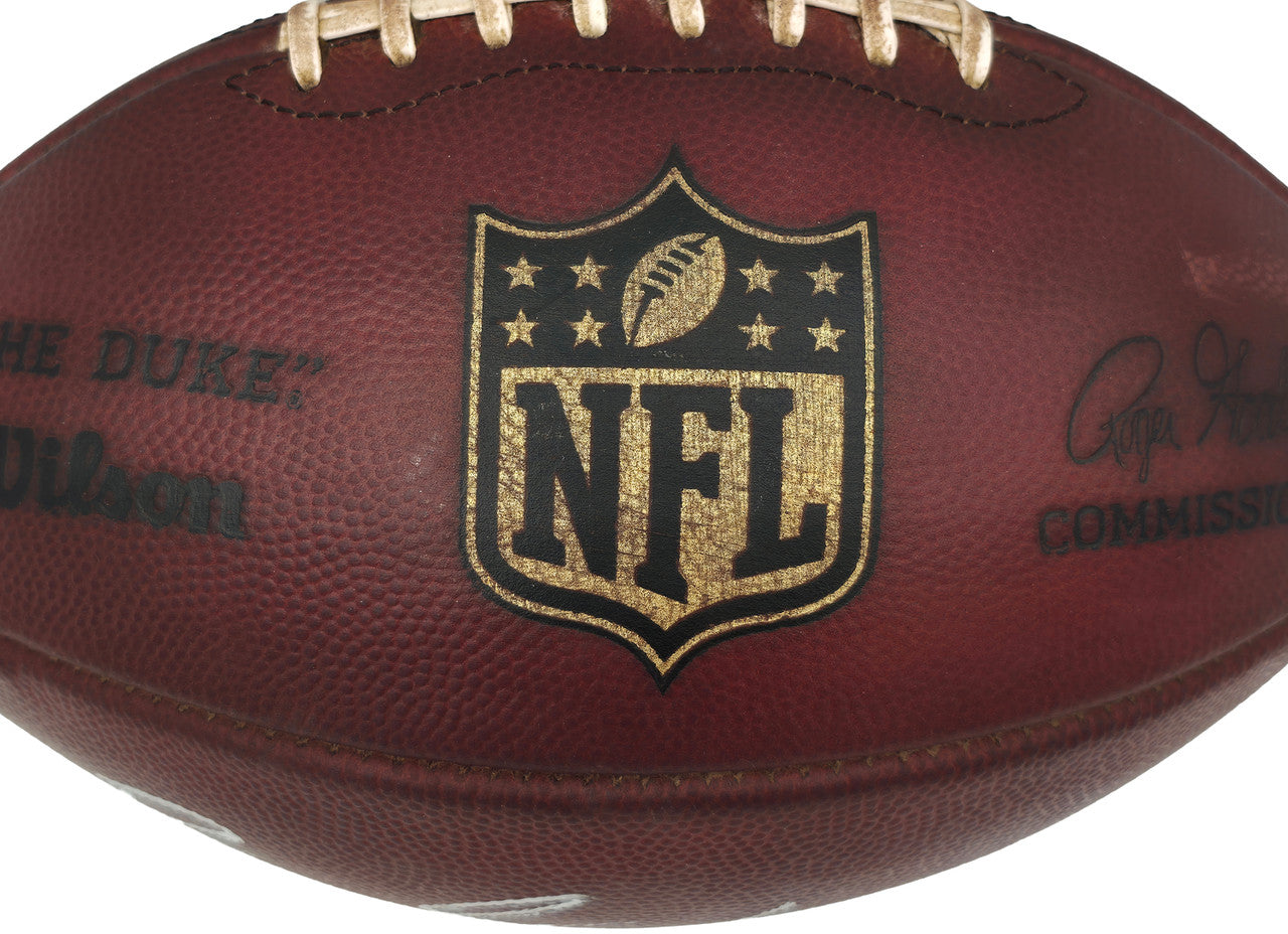 Barry Sanders Autographed Official NFL Leather Game Prepped Football Detroit Lions Beckett BAS QR Stock #260174