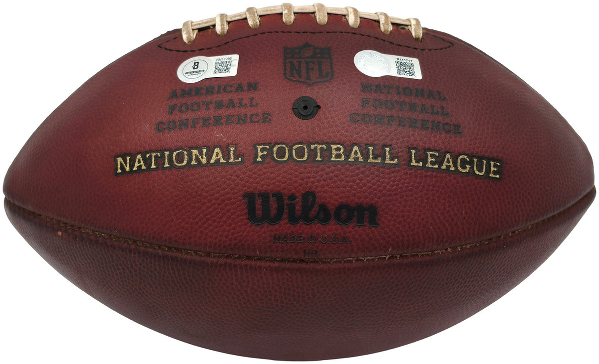 Barry Sanders Autographed Official NFL Leather Game Prepped Football Detroit Lions Beckett BAS QR Stock #260174