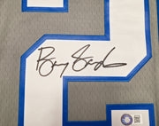 Detroit Lions Barry Sanders Autographed Blue & Grey Split Authentic Mitchell & Ness 1996 NFL Legacy Throwback Jersey Size 44 Beckett BAS QR Stock #260151