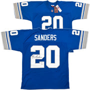 Detroit Lions Barry Sanders Autographed Blue Authentic Mitchell & Ness 1996 NFL Legacy Throwback Jersey Size 44 Beckett BAS QR Stock #260157