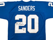 Detroit Lions Barry Sanders Autographed Blue Authentic Mitchell & Ness 1996 NFL Legacy Throwback Jersey Size 44 Beckett BAS QR Stock #260157