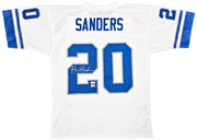Detroit Lions Barry Sanders Autographed White Authentic Mitchell & Ness 1996 NFL Legacy Throwback Jersey Size 44 Beckett BAS QR Stock #260153