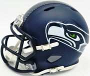Malcolm Smith Autographed Seattle Seahawks Blue Speed Mini Helmet "SB LXVIII MVP" Beckett BAS Witness Stock #262123