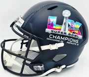Kenneth Walker III Autographed Seattle Seahawks Blue Full Size SB LX Champions Logo Speed Replica Helmet "SB LX MVP" Beckett BAS Witness Stock #262129