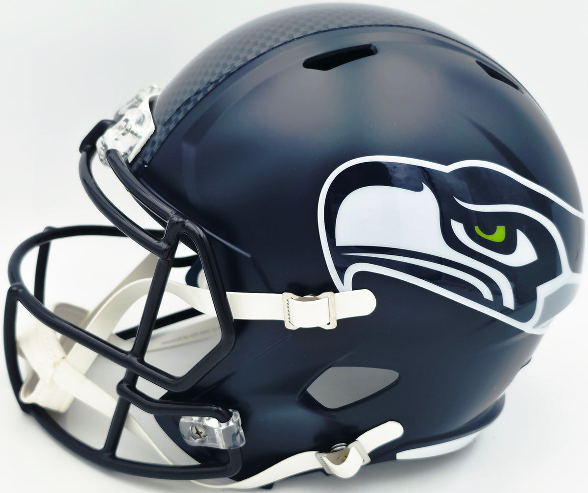 Kenneth Walker III Autographed Seattle Seahawks Blue Full Size Speed Replica Helmet "SB LX MVP" Beckett BAS Witness Stock #262131