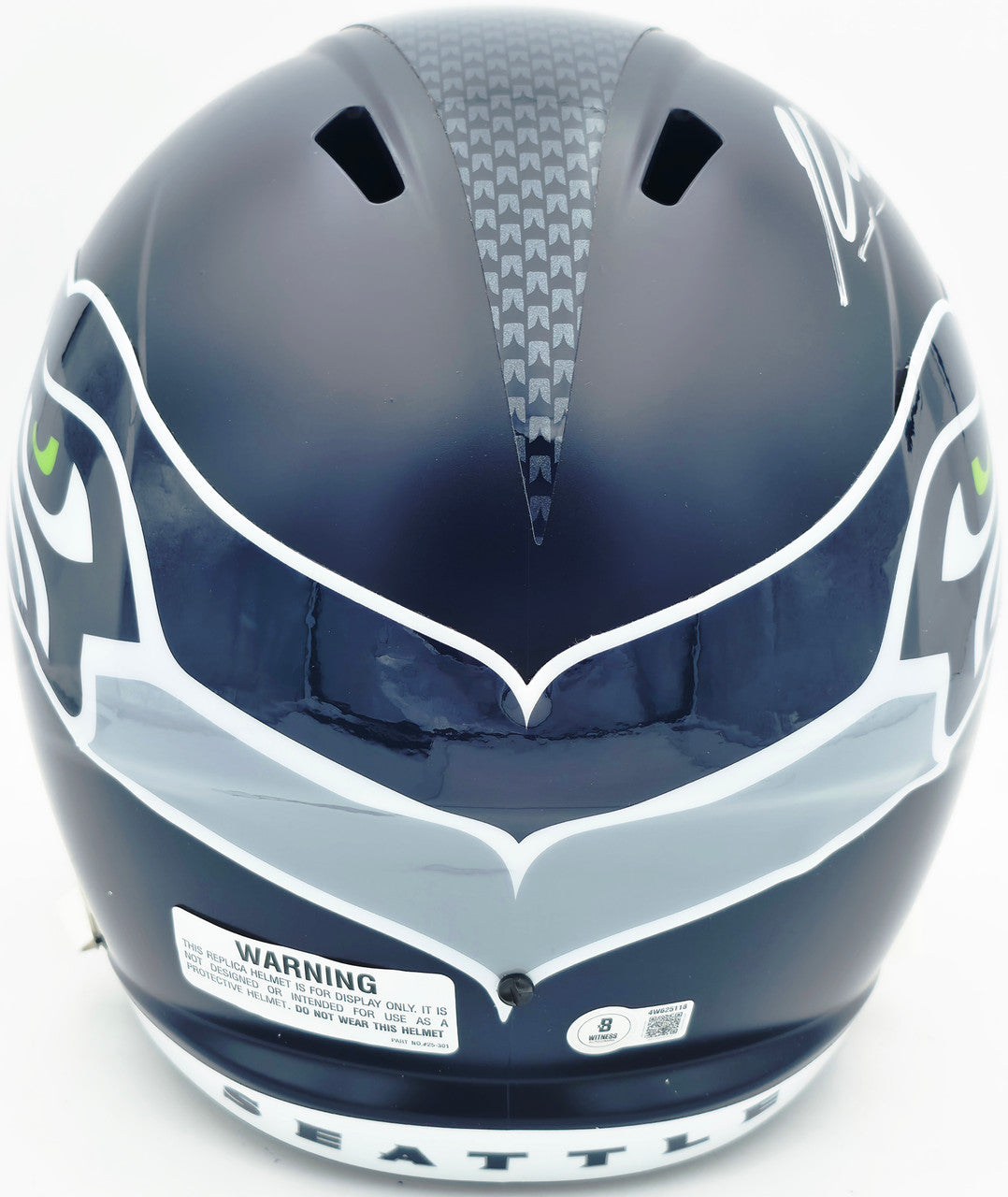 Kenneth Walker III Autographed Seattle Seahawks Blue Full Size Speed Replica Helmet "SB LX MVP" Beckett BAS Witness Stock #262131