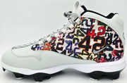 Ken Griffey Jr. Autographed White Nike Griffey 2 Mcs Jackie Robinson Day Baseball Cleats Seattle Mariners Size 11.5 Beckett BAS Witness Stock #262143