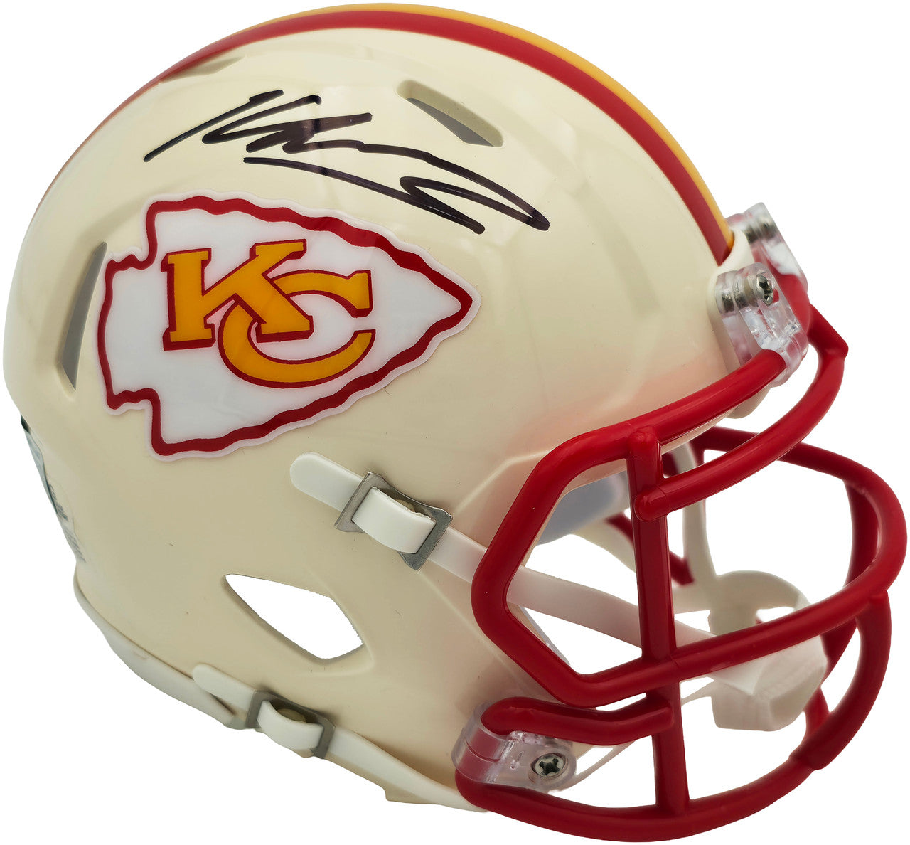 Kenneth Walker III Autographed Kansas City Chiefs Cream Retro Speed Mini Helmet Beckett BAS Witness Stock #262137