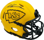 Kenneth Walker III Autographed Kansas City Chiefs Rave Yellow Rave Speed Mini Helmet Beckett BAS Witness Stock #262138