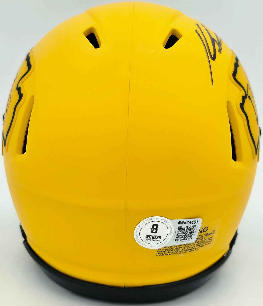 Kenneth Walker III Autographed Kansas City Chiefs Rave Yellow Rave Speed Mini Helmet Beckett BAS Witness Stock #262138