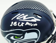 Kenneth Walker III Autographed Seattle Seahawks Blue Super Bowl LX Champions Logo Speed Mini Helmet "SB LX MVP" Beckett BAS Witness Stock #262140