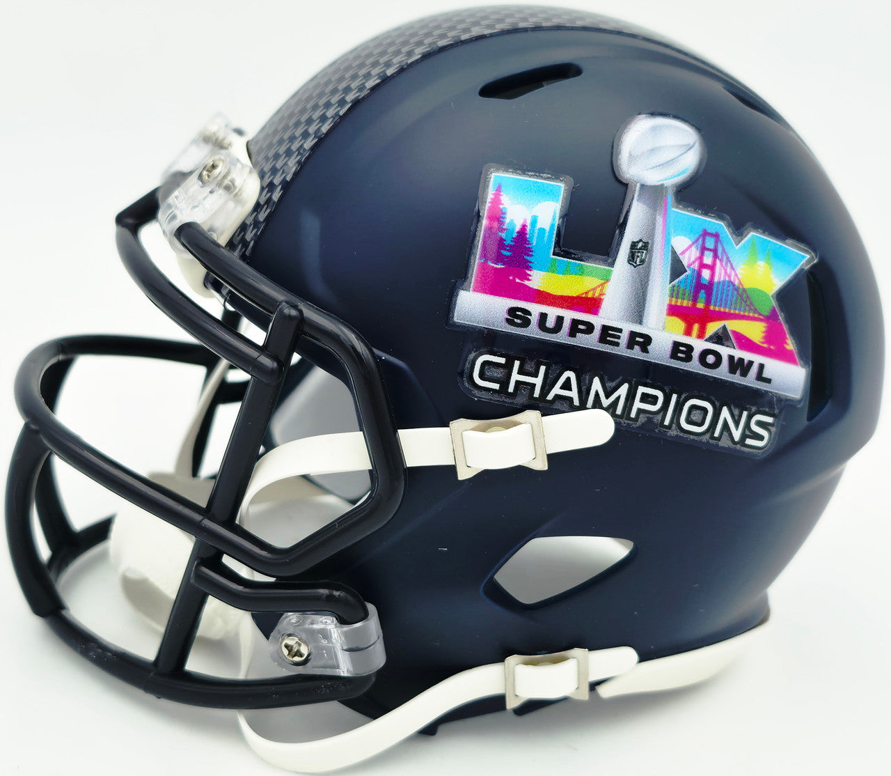 Kenneth Walker III Autographed Seattle Seahawks Blue Super Bowl LX Champions Logo Speed Mini Helmet "SB LX MVP" Beckett BAS Witness Stock #262140