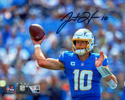 Justin Herbert Autographed 8x10 Photo Los Angeles Chargers Fanatics Holo Stock #262106