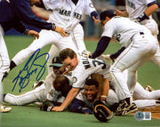 Ken Griffey Jr. Autographed 8x10 Photo Seattle Mariners "The Dogpile" Beckett BAS Witness Stock #262145
