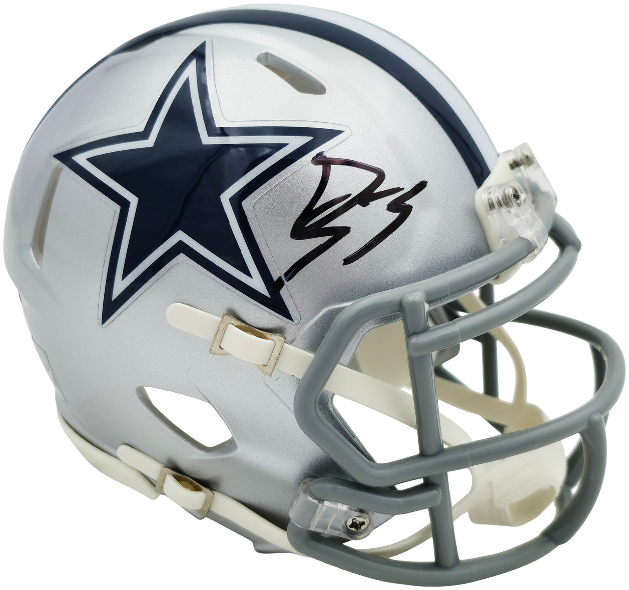 George Pickens Autographed Dallas Cowboys Silver Speed Mini Helmet JSA Witness Stock #262391