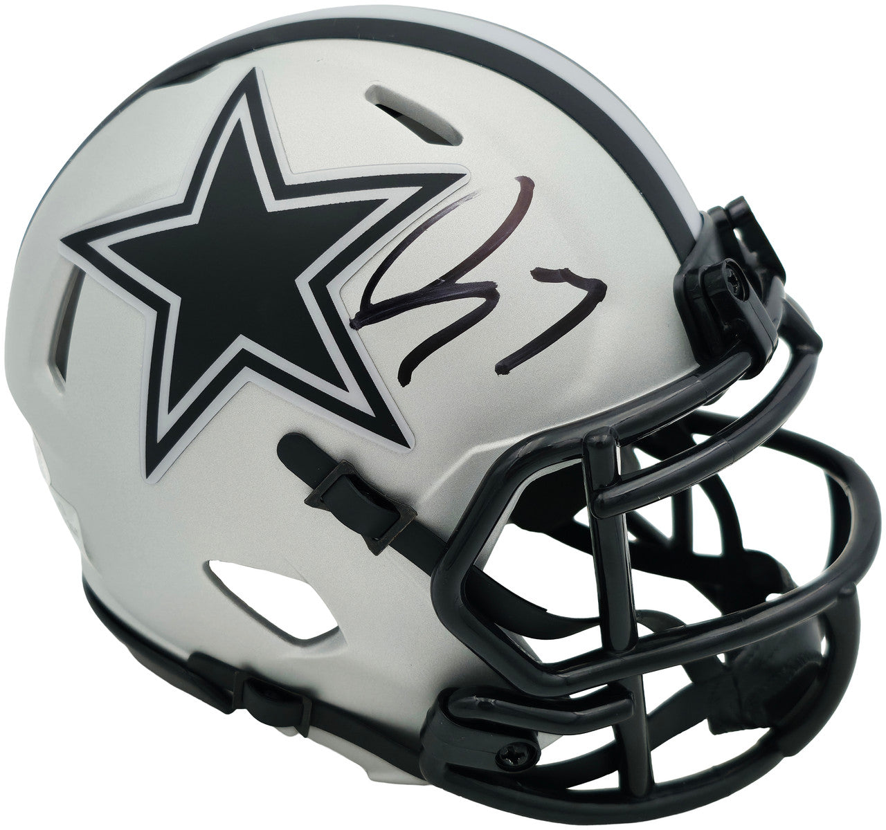 George Pickens Autographed Dallas Cowboys Silver Rave Speed Mini Helmet JSA Witness Stock #262393
