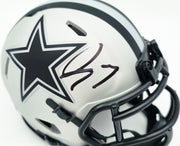 George Pickens Autographed Dallas Cowboys Silver Rave Speed Mini Helmet JSA Witness Stock #262393