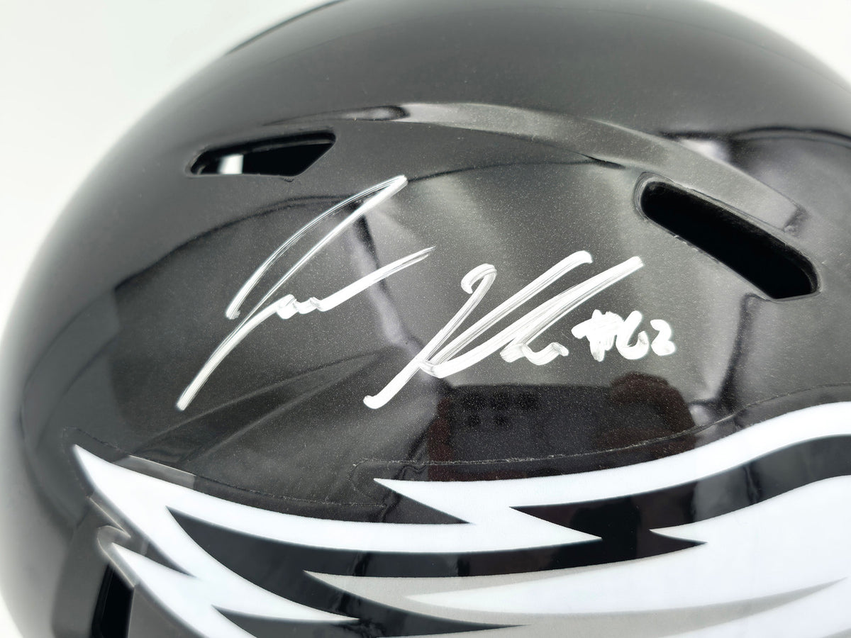 Jason Kelce Autographed Philadelphia Eagles Black 2022 Alternate On-Field Full Size Speed Replica Helmet PSA/DNA ITP Stock #262329