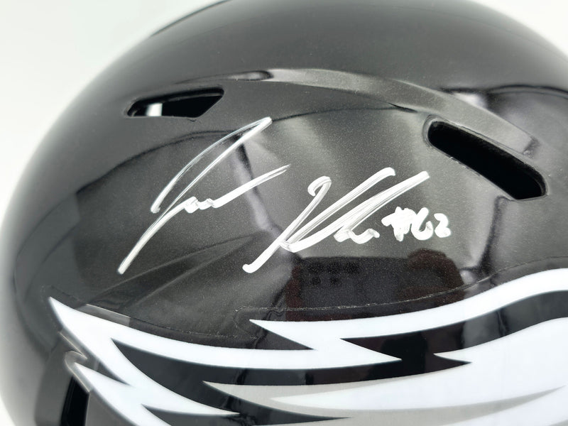 Jason Kelce Autographed Philadelphia Eagles Black 2022 Alternate On-Field Full Size Speed Replica Helmet PSA/DNA ITP Stock #262329