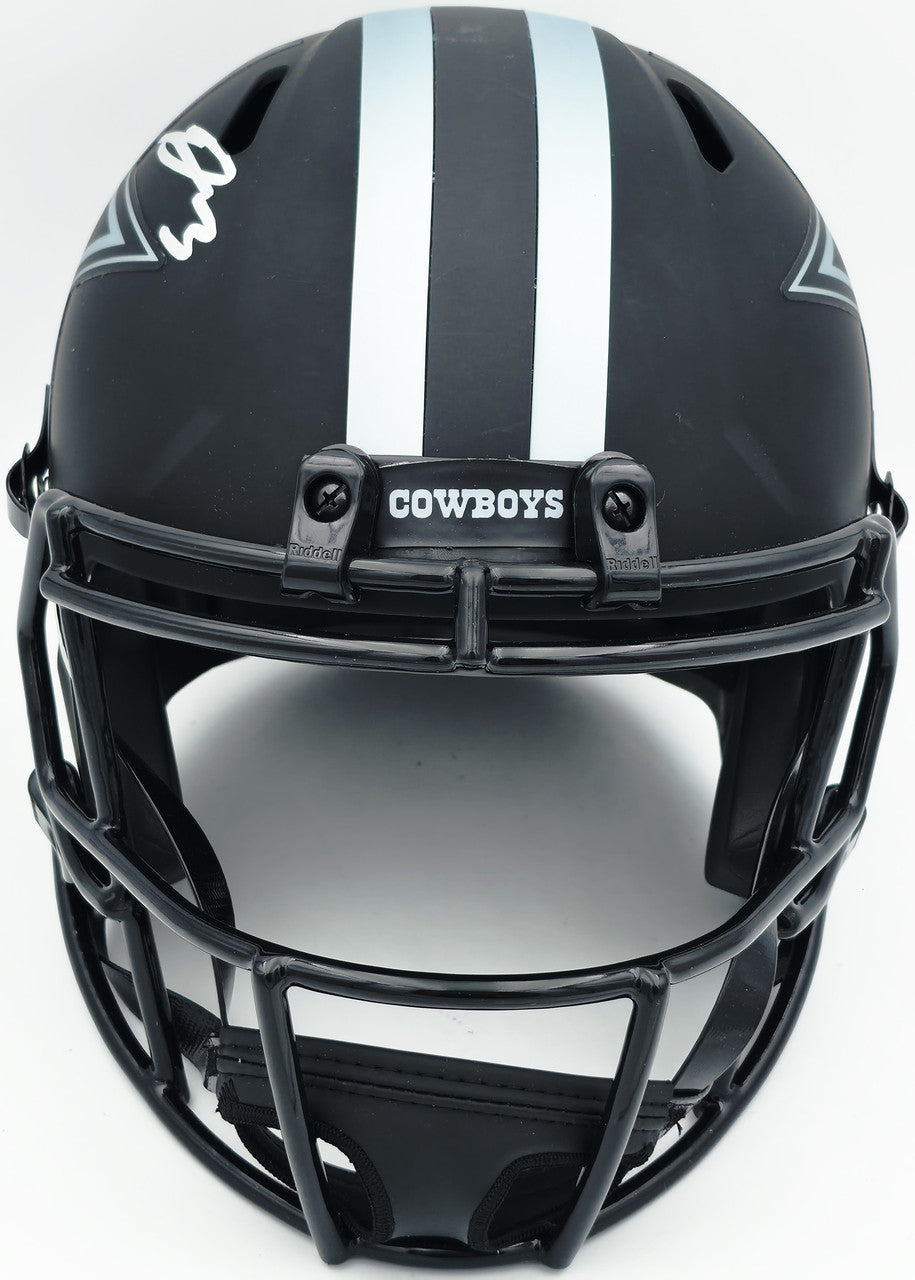 George Pickens Autographed Dallas Cowboys Eclipse Black Full Size Speed Replica Helmet JSA Witness Stock #262390