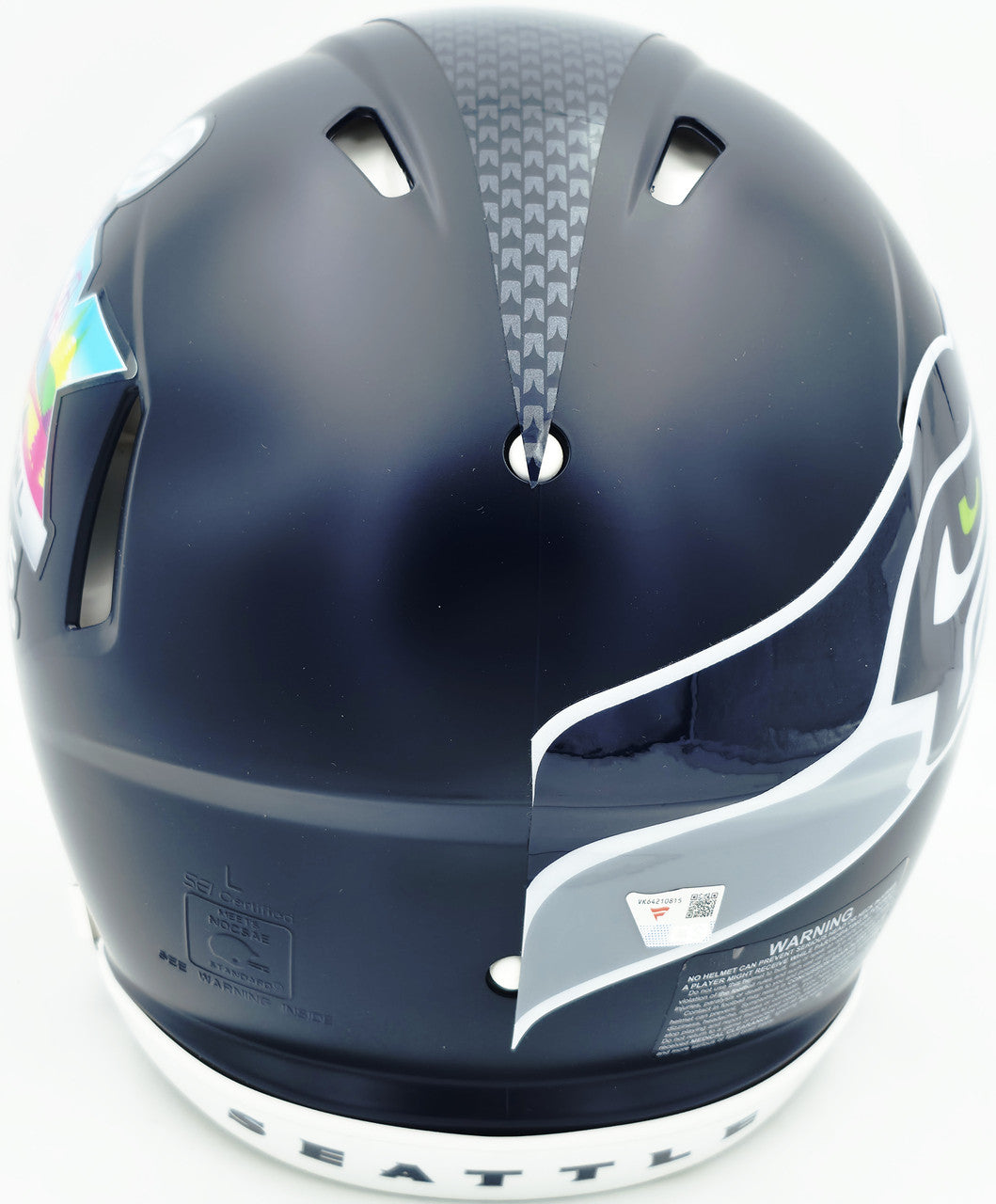 Jaxon Smith-Njigba Autographed Seattle Seahawks Blue Super Bowl LX Champions Logo Full Size Authentic Speed Helmet Fanatics Holo Stock #262359